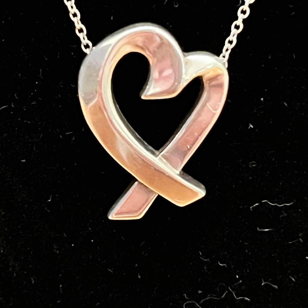Tiffany& Co Sterling Silver Paloma Picasso Loving Heart Necklace